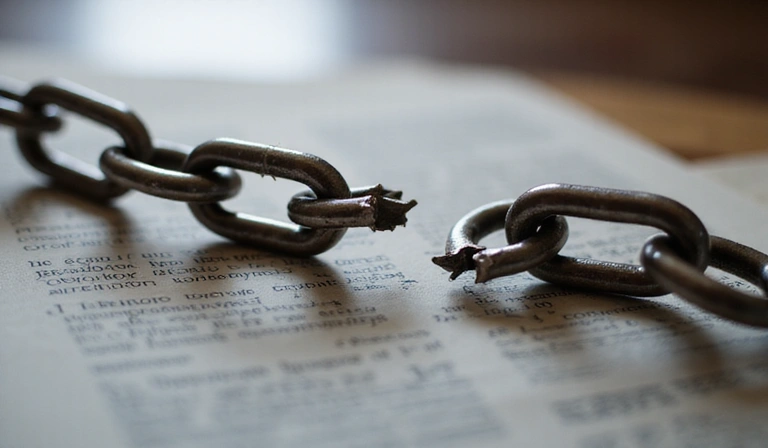 Broken chain link symbolizing limitation of liability